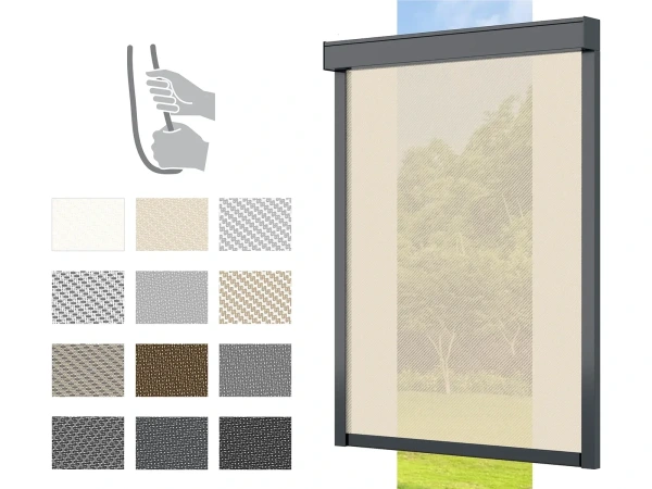 Screenové rolety ECO - BOX 85 - pružinová - látka SERGE 600 - ručné ovládanie
