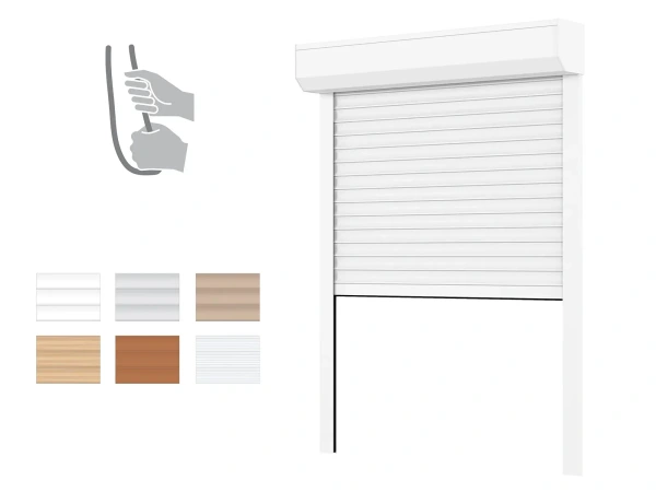 Plastové rolety - hliníkový BOX 180mm - výška do 3020mm - RUČNÉ OVLÁDANIE